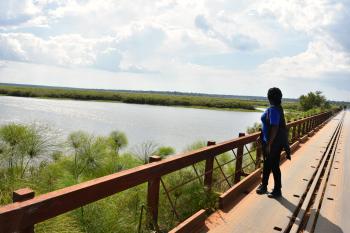 Rail bridge over Mpologoma River/Wetland in Eastern Uganda