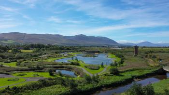 Aerial Photo of Tralee Bay Wetlands Eco & Activity Park, Co. Kerry, Ireland captured by ONIT Media.