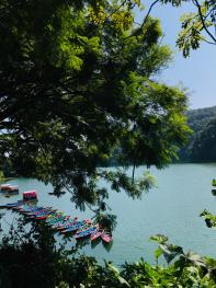 Beautiful Phewa Lake from Pokhara, Nepal.