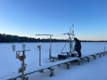A snowy day at the Ess-Soo peatland in Estonia. This wetland is being restored and monitored thanks to the EU-funding of the REWET project (www.rewet-he.eu).