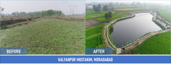 Transforming Kalyanpur Mustakim pond in Moradabad, from a seasonal pond filled with sludge to a source of irrigation for the local farmers