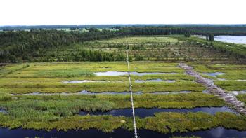 The drone picture shows a restored Pearland site located in southern Estonia. This site is important as we have done measurements from the last 10 years. The goal is to increase biodiversity, determine carbon sink and minimize emissions. Picture credit: Thomas Shindler.